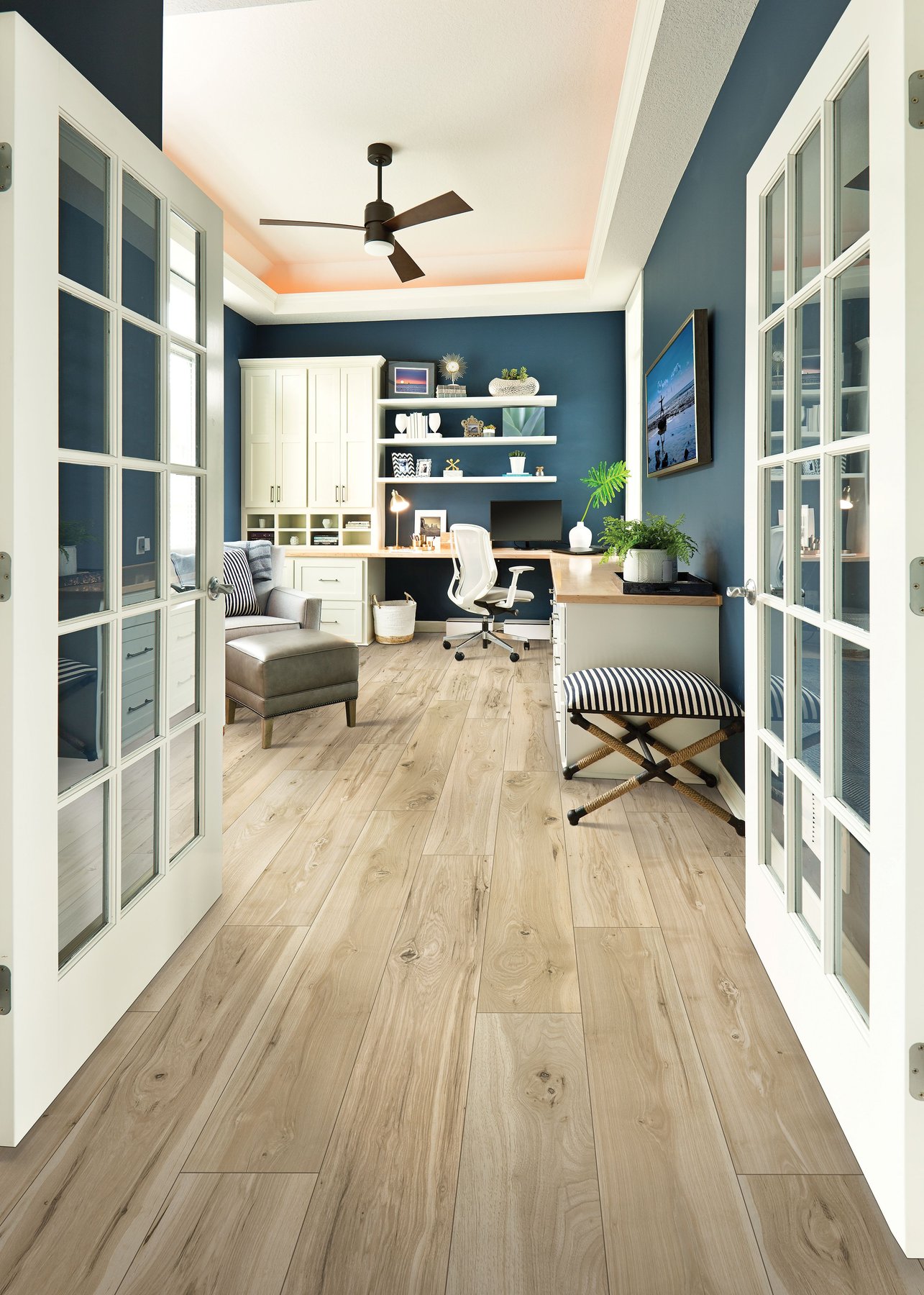 Laminate flooring in a home office